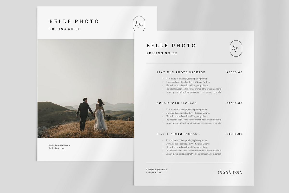 Photography Simple Price Guide Canva, a Marketing Template by frommakertomaker (Photo 3 of 6)