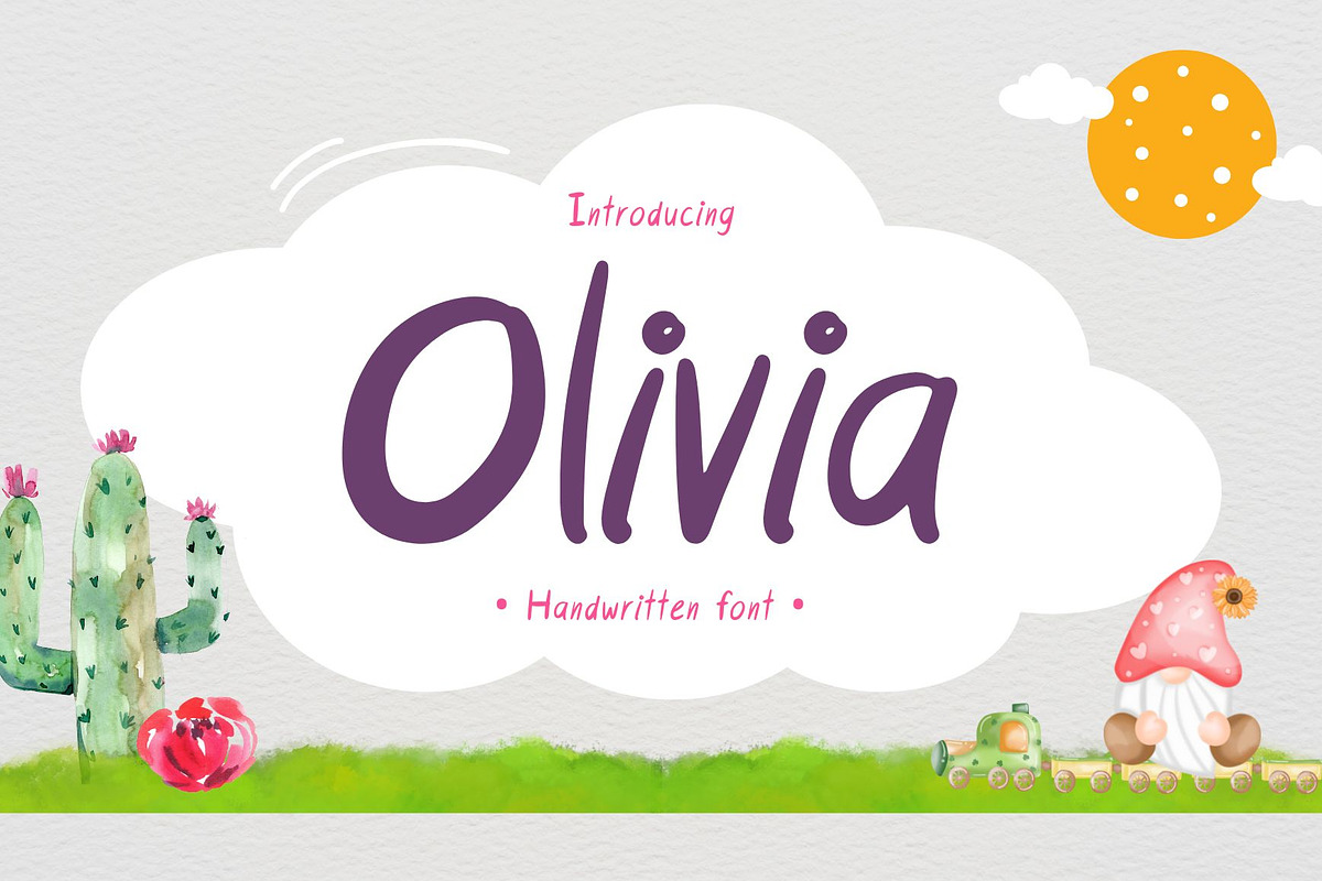Olivia - Handwritten Font, a Handwritten Font by Brown Cupple (Photo 1 of 4)
