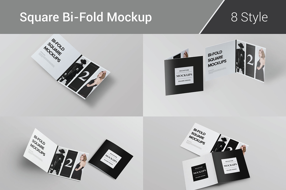 Bi-Fold Brochure Mockup 8 Style, a Print Template by Mockstore (Photo 1 of 18)