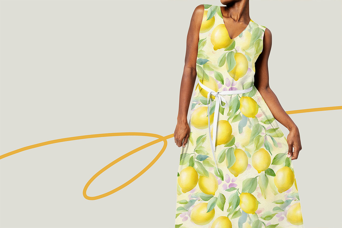 Watercolor Lemons SEAMLESS PATTERN, a Pattern Graphic by AYAKA Studio Co. (Photo 2 of 9)
