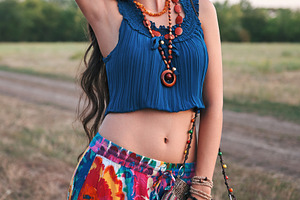 Beautiful young boho hippie girl stock photo containing girl and woman