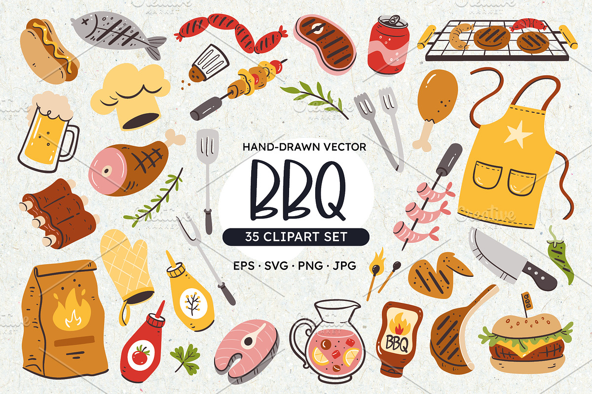 Barbecue Grill Party Clipart, a Food Illustration by insemar (Photo 1 of 4)