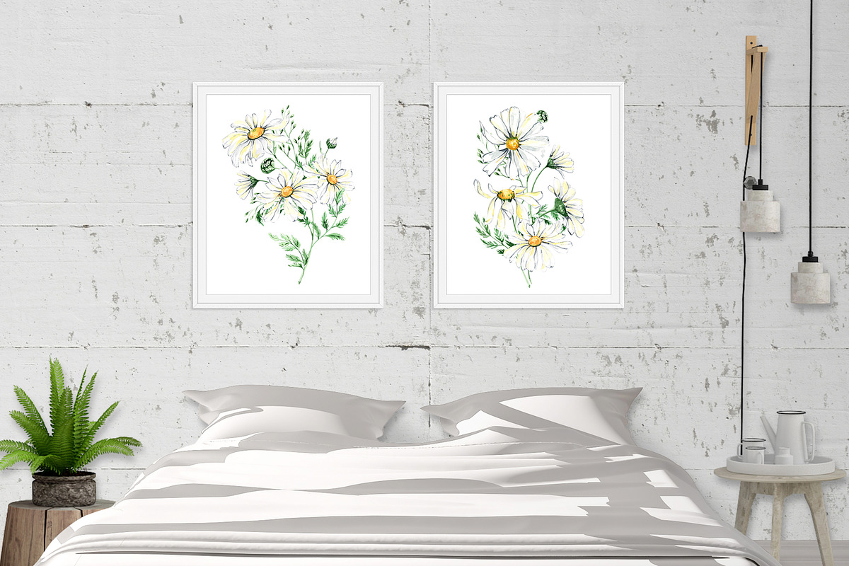 Watercolor Daisies, an Object Illustration by Olga Koelsch (Photo 5 of 12)
