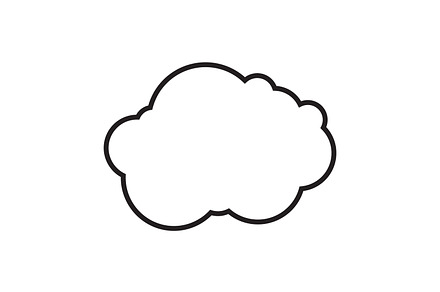 Cloud sign. Black pictogram