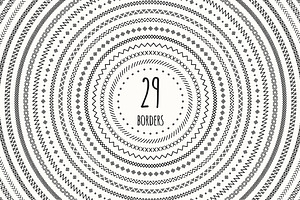 Line Doodle Brushes. Hand Borders.