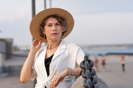 Elegant woman thoughtfully