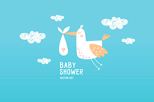 Baby Shower Vector Set