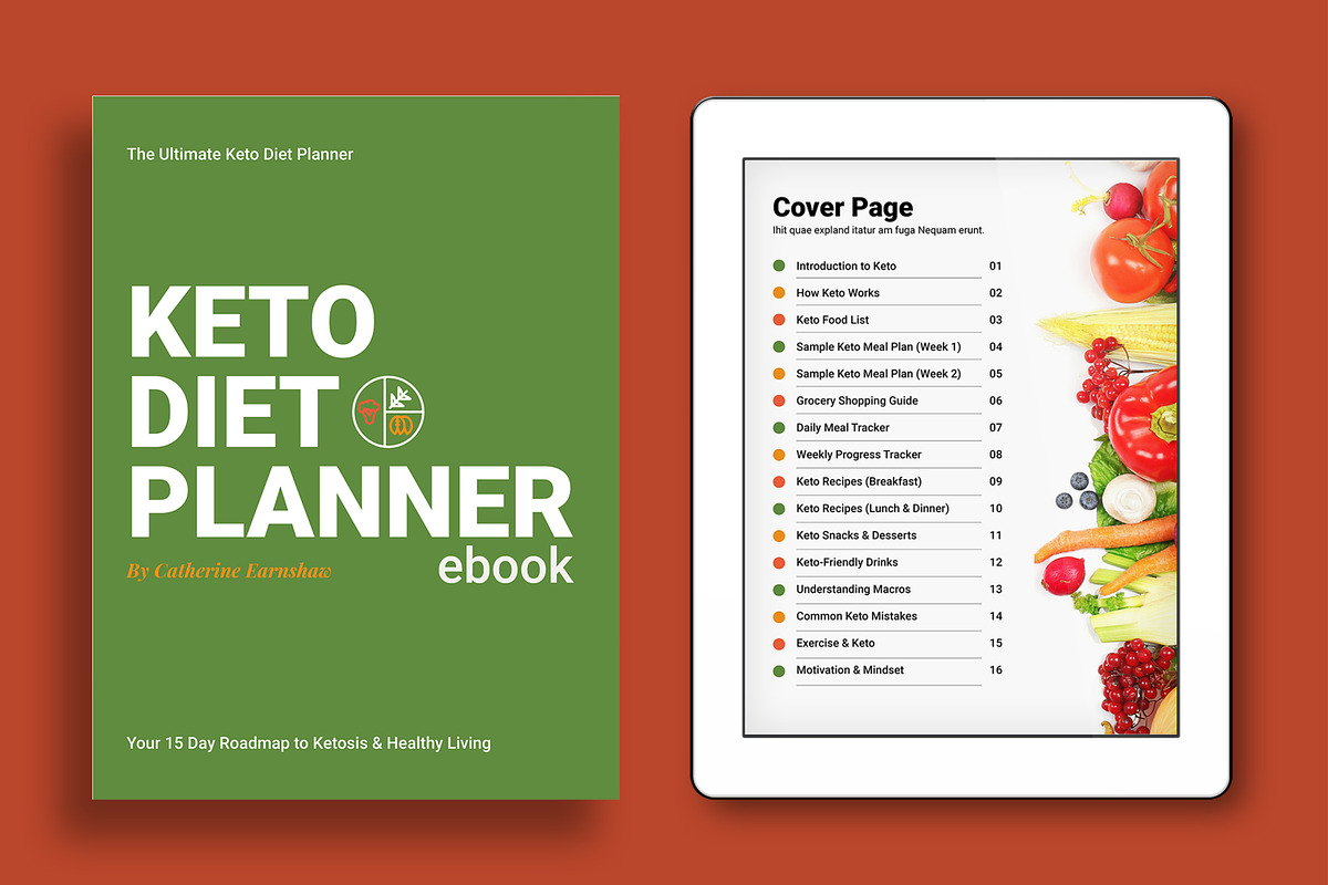 Keto Diet Ebook Planner, an UI Kit Template by MightyDesign (Photo 2 of 10)