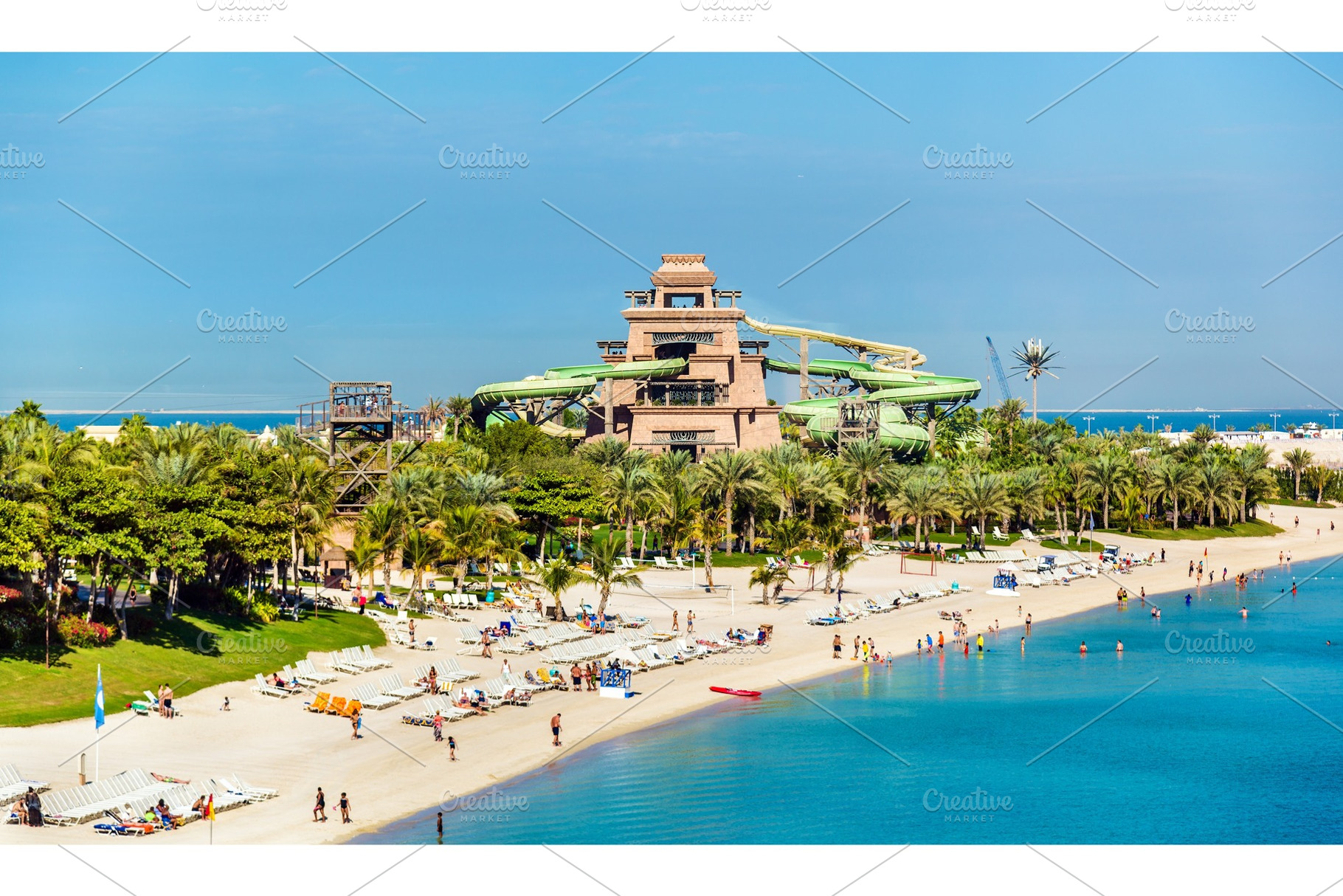 View of Aquaventure Waterpark on Palm Jumeira island, Dubai, a Nature Photo by Leonid Andronov