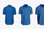 Short Sleeve Button-Up Shirt Mockup, a Product Mockup by OneVectorStock (Thumbnail 2 of 3)