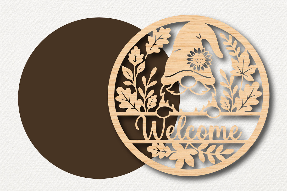 Welcome Gnome Sign SVG, a Work Illustration by Digital Artistic99 (Photo 2 of 4)
