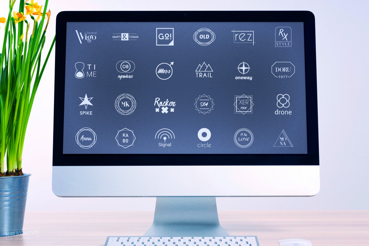 100 Minimalistic Logo Templates, a Branding & Logo Template by Krukowski Graphics (Photo 5 of 6)