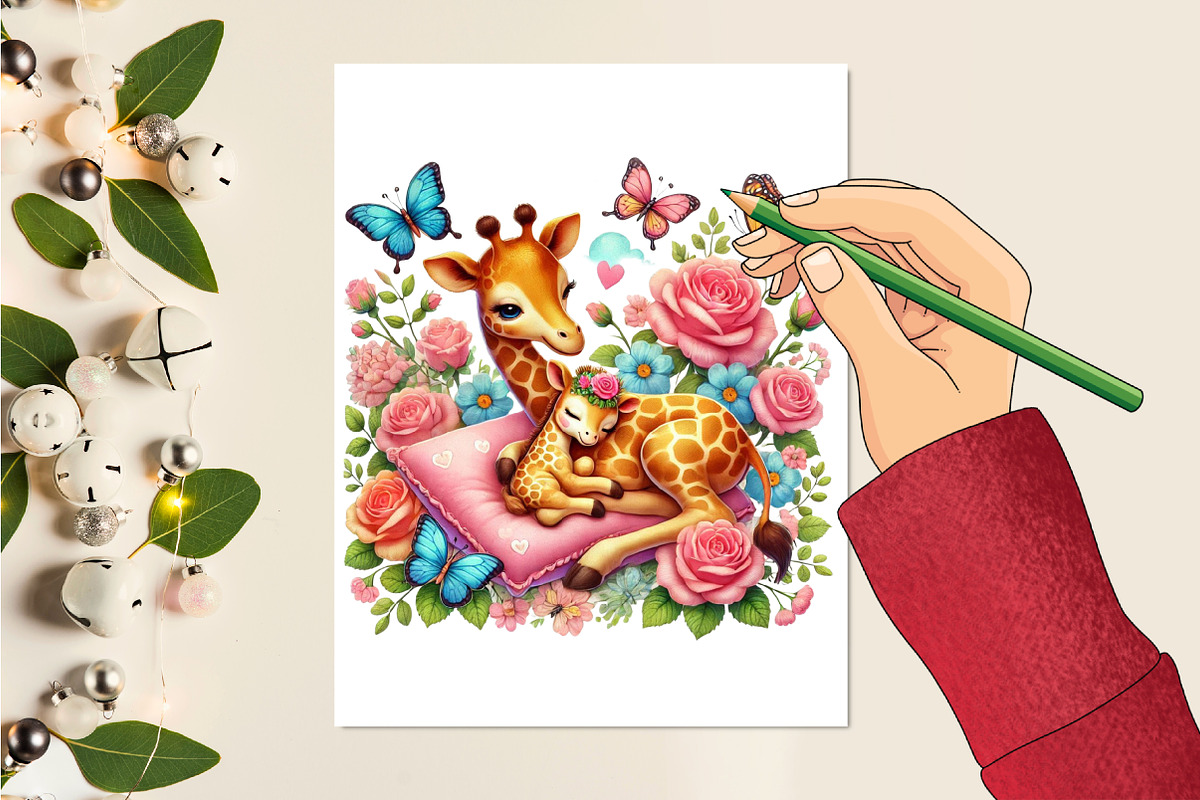 Valentine Cute Giraffe Clipart, a Seasonal Illustration by Craft Nest (Photo 4 of 5)