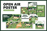 Open-air fest posters + banners set, a Background Graphic by PaperTrident (Thumbnail 1 of 9)