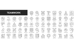 Teamwork Line Icons, an Outline Icon by alexdndz
