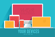 4 vector of flat personal gadgets, a Technology Illustration by LineTale (Thumbnail 1 of 3)