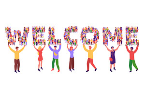 Welcoming banner. Community welcomer, a Graphic by winwin.art