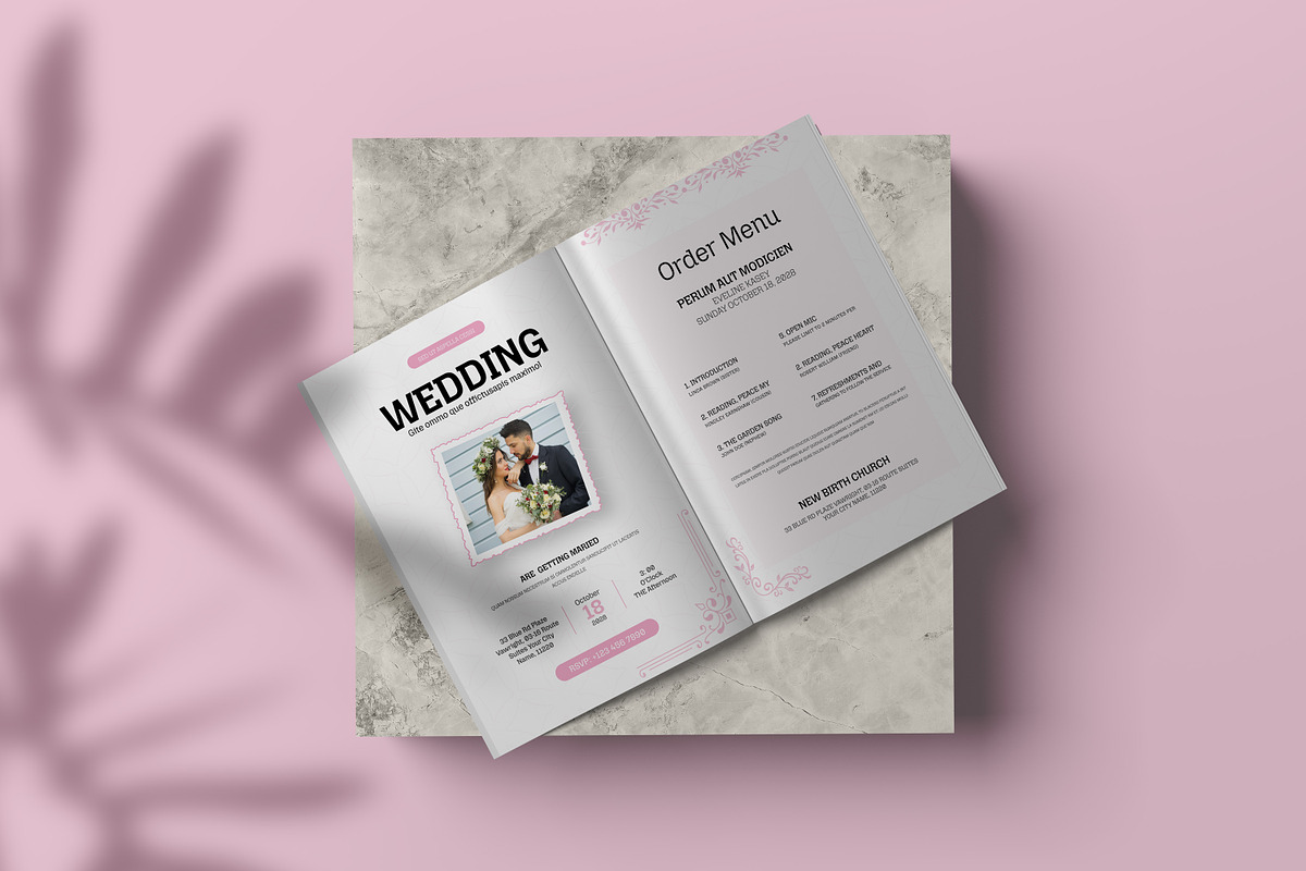 Simple Art Deco Funeral Program, an Invitation Template by Creatiya Type (Photo 5 of 6)