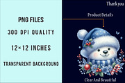 Christmas Polar Bear Clipart Bundle, an Illustration by SinaCreation (Thumbnail 6 of 7)