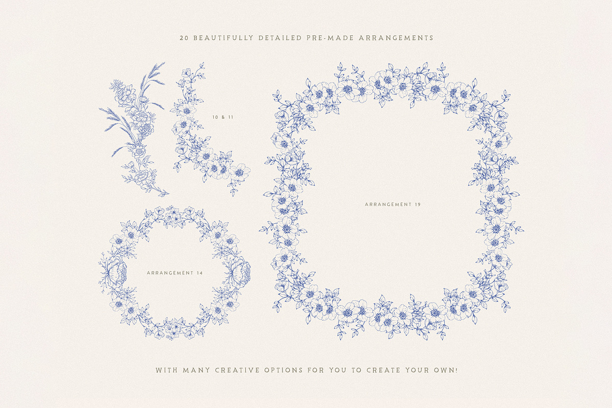 Rustic Chinoiserie Floral Pack, a Decorative Illustration by AW Studios (Photo 7 of 10)