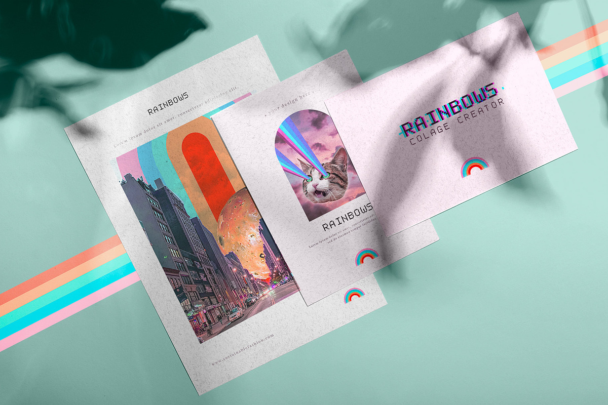 Psychedelic rainbows collage creator, an Object Graphic by LaVika (Photo 8 of 9)
