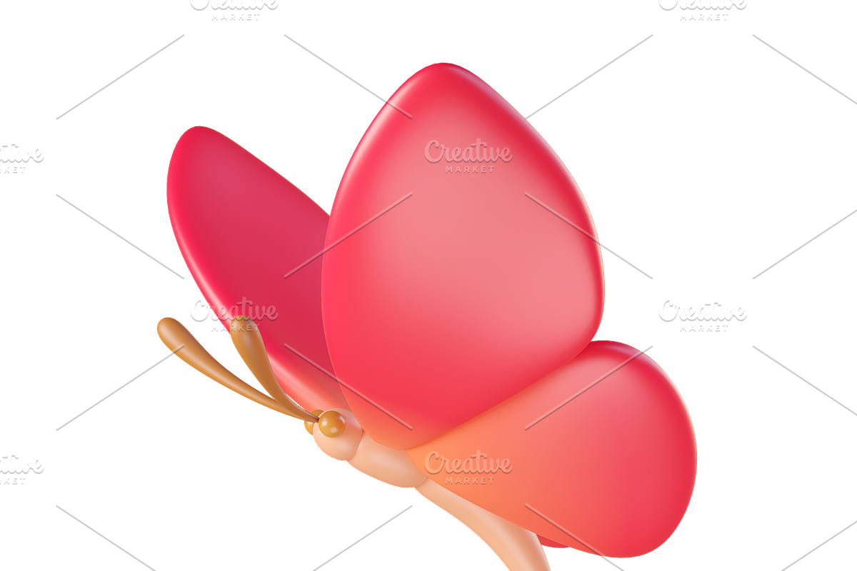 Cute 3D Butterflies icons, an Animal 3D Model by Hannet (Photo 7 of 9)