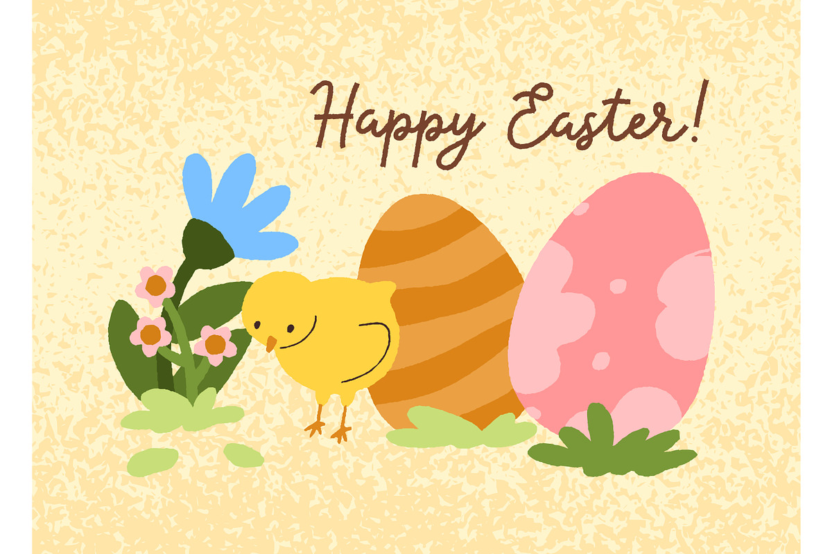 Happy Easter cute card backgrounds, a Background Graphic by Good Studio (Photo 2 of 6)