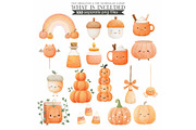 Watercolor Pumpkin Patch Animal, an Animal Illustration by CharmClipart (Thumbnail 8 of 10)