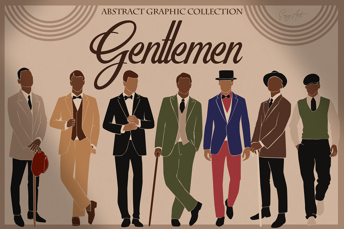 Gentlemen abstract collection, a Decorative Illustration by EasyArt (Photo 1 of 10)
