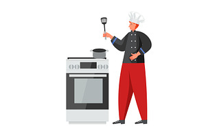 Restaurant staff cartoon character, a Person Illustration by Sky Pics Studio