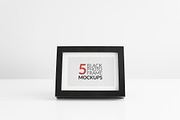 5 Black Photo Frame Mockups, a Print Template by Gabor Monori (Thumbnail 5 of 5)
