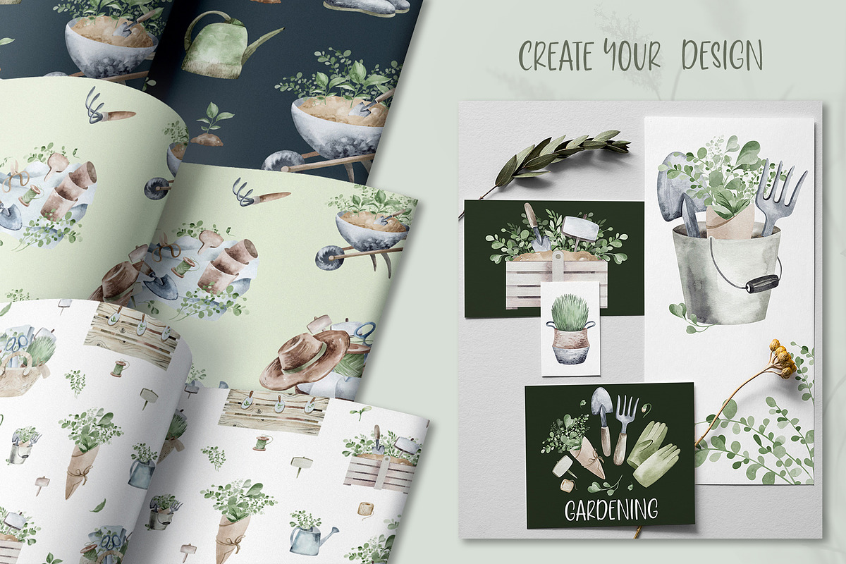 Watercolor Gardening Clipart Set, a Seasonal Illustration by LenArt (Photo 13 of 15)