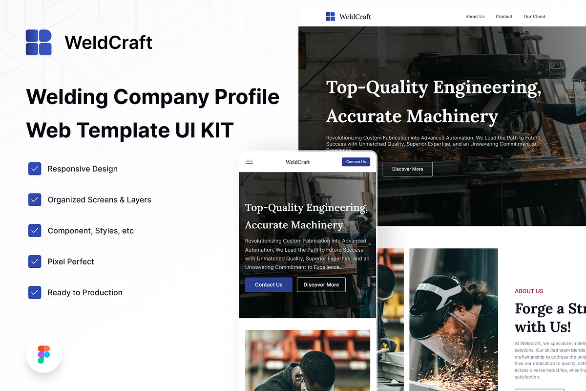 WeldCraft - Welding Company Profile, an UI Kit Template by miawmiaw (Photo 2 of 12)