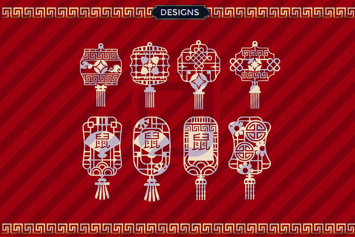 Chinese New Year Decorations SVG, an Illustration by defarmerdesign (Photo 3 of 7)