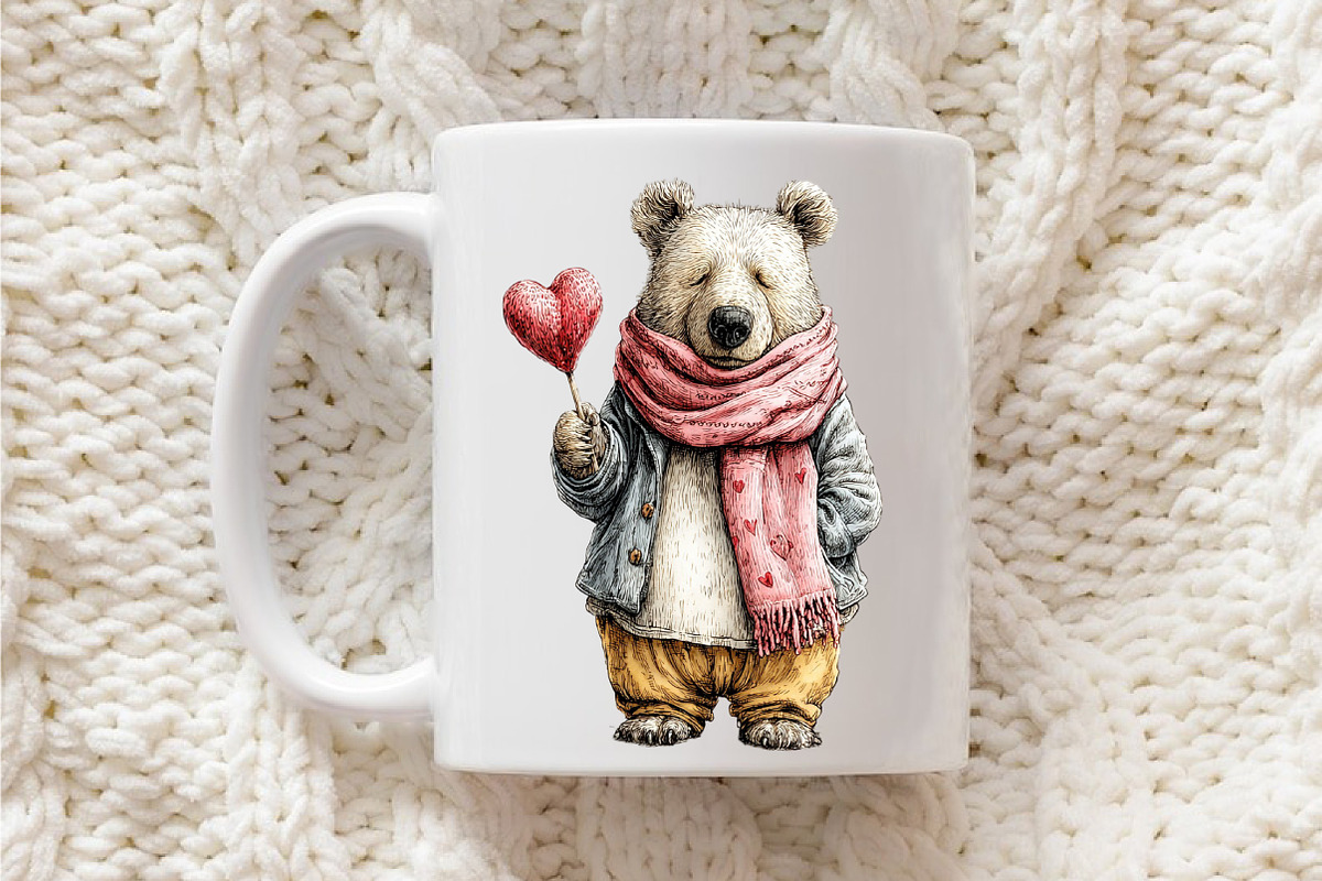 Valentines Teddy Bear Clipart, an Illustration by OK Design (Photo 6 of 6)