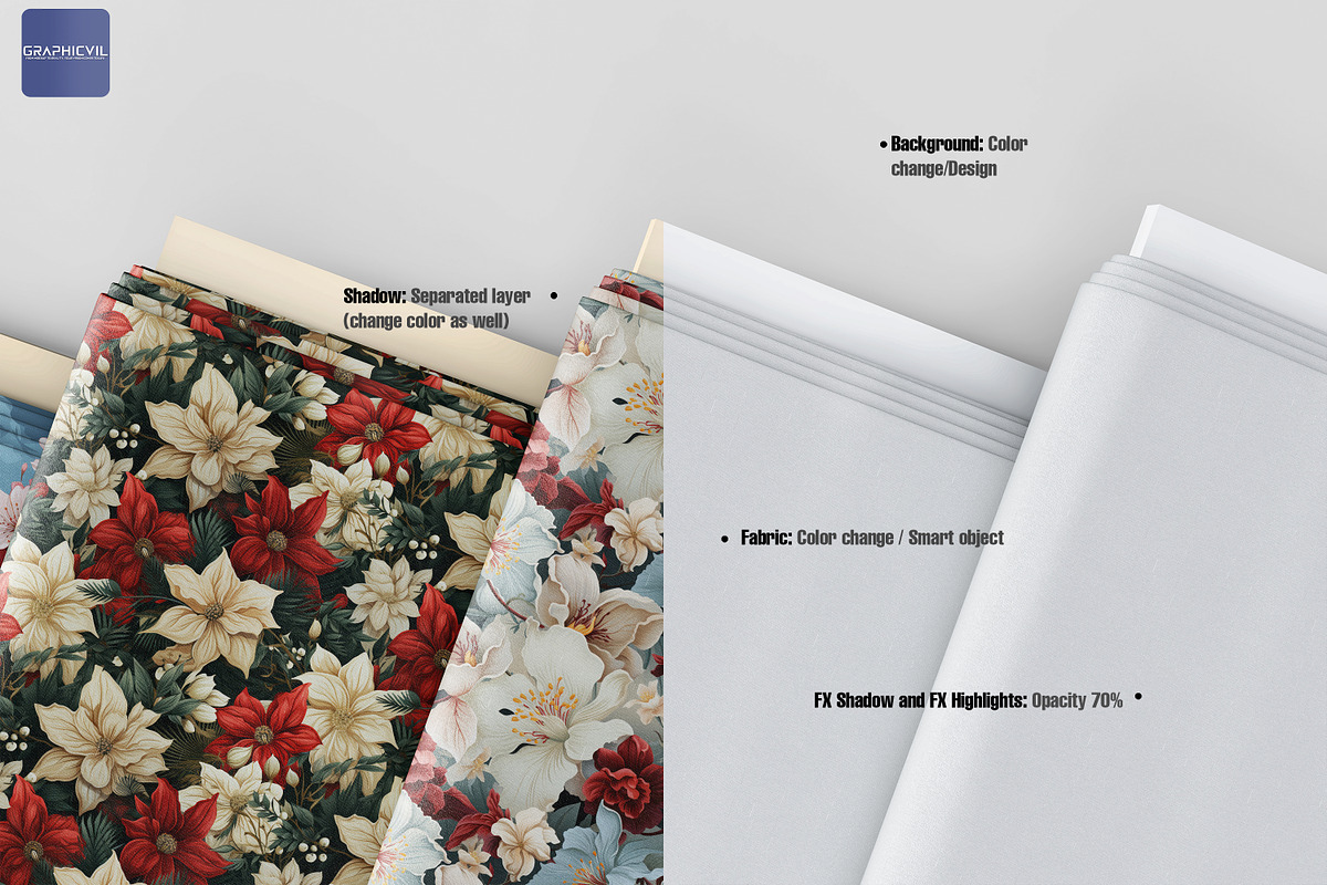 Fabric Bolt Mockup Fabric mockup, a Product Mockup by GraphicVil (Photo 3 of 9)