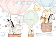 Watercolor Baby Animal Air Balloons, an Animal Illustration by Roodi and Bear (Thumbnail 1 of 3)