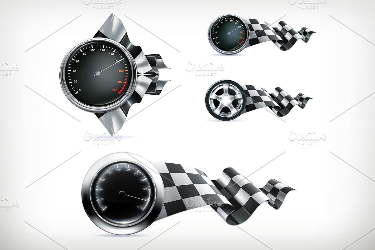Racing, vector emblems, an Icon by Allevinatis Studio