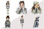 Cozy Winter Grey Girls Fashion, an Illustration by Design Market (Thumbnail 3 of 3)