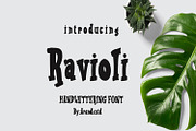 Ravioli Display Font 2 Style, a Script Font by Arendxstudio (Thumbnail 1 of 7)