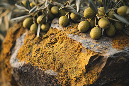 Natural Textured Rock with Olive, a Nature Photo by Virgo Studio