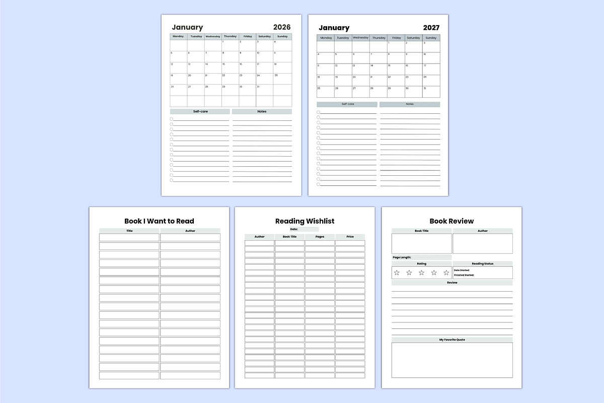 2026–2027 Reading Journal, a Stationery Template by Shumaya (Photo 2 of 5)