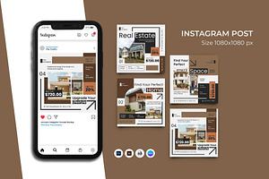 Real Estate Instagram Post Template, a Social Media Template by Artnivora.Std