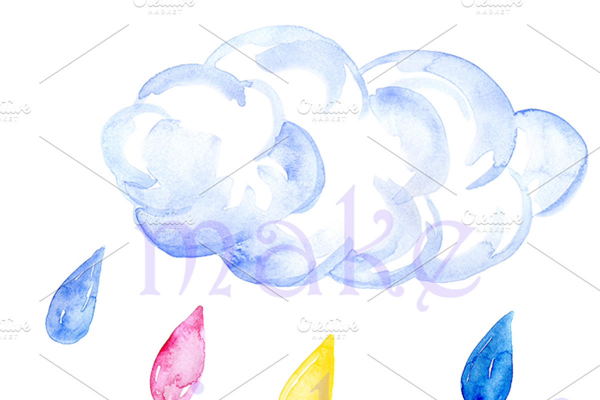 Rainbow Watercolor clipart, an Illustration by AqwaColor (Photo 3 of 3)