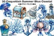Coquettish Summer Blue Coastal Clipa, an Illustration by Black Bird Studio (Thumbnail 1 of 5)