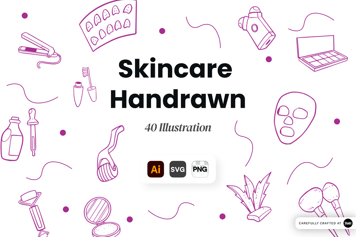 Skincare Handrawn Illustration, an Object Graphic by SLAB! Design (Photo 1 of 2)