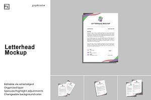Letterhead Mockup, a Product Mockup by Graphiculon