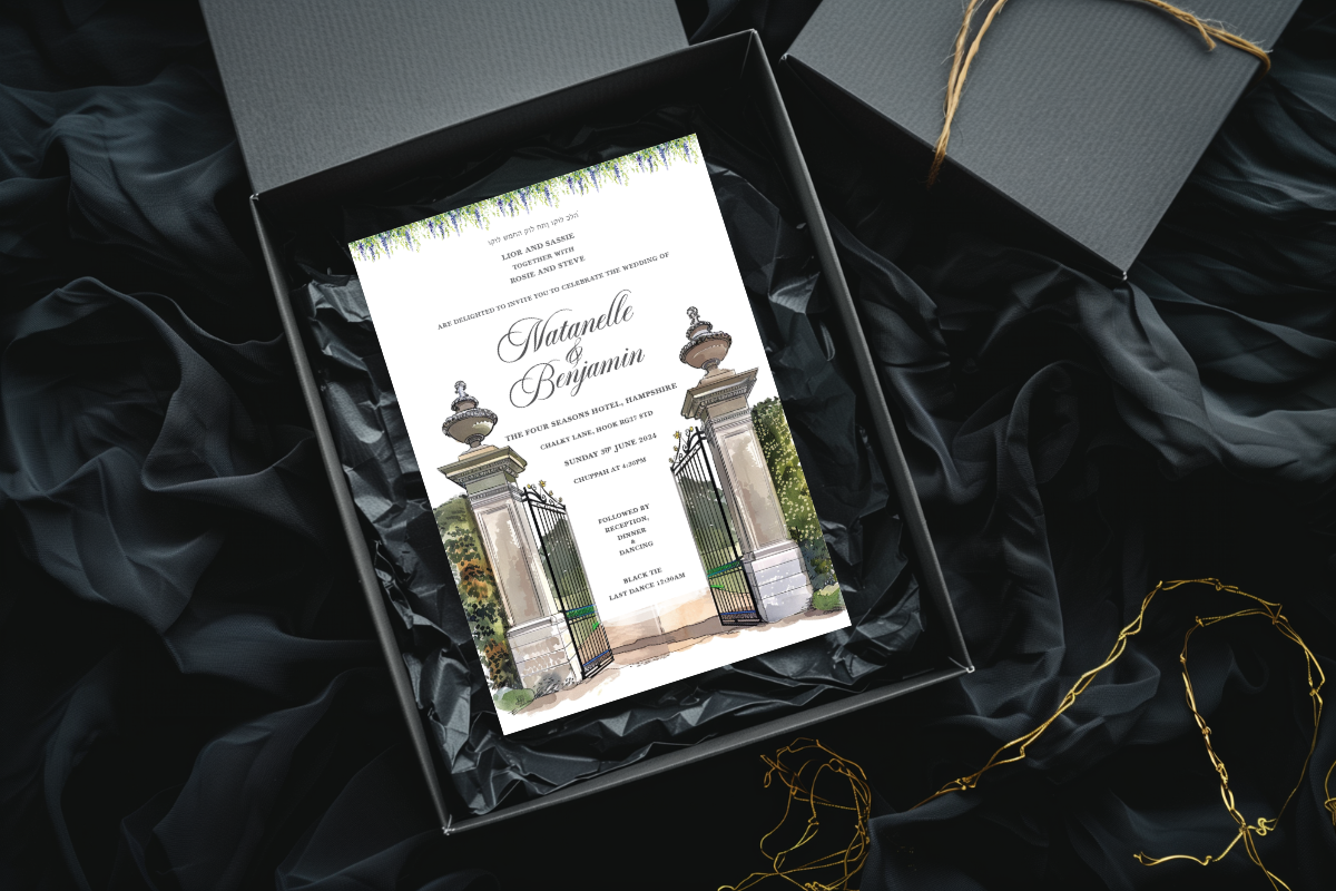 watercolor wedding venue card, an Invitation Template by Isbah_studio (Photo 2 of 22)