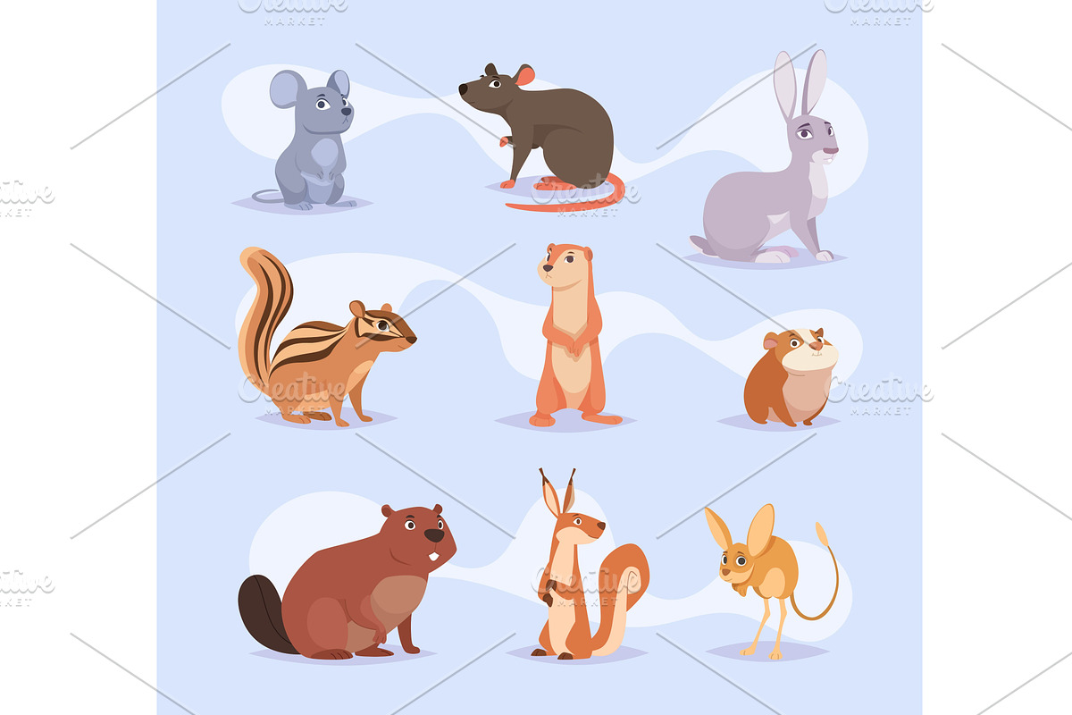 Rodents. Cartoon animals eating, an Animal Illustration by Onyx