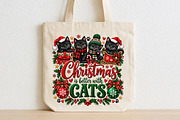 Christmas is Better Black Cats PNG, a Seasonal Illustration by CraftArtStudio (Thumbnail 2 of 4)